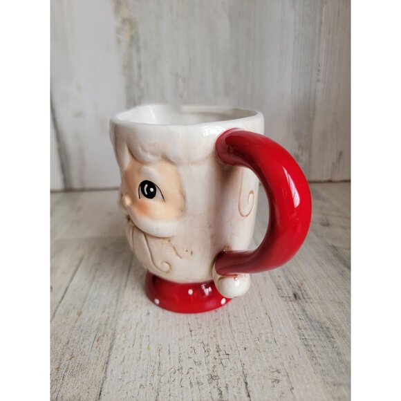 Santa face creamer ceramic Xmas decor figure home kitchen coffee - Picture 2 of 7